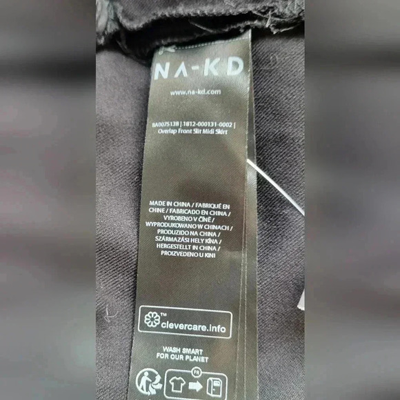 NA-KD Overlap Front Slit Midi Skirt, Black, xxsmall (US/2 EU/32) - Picture 12 of 13